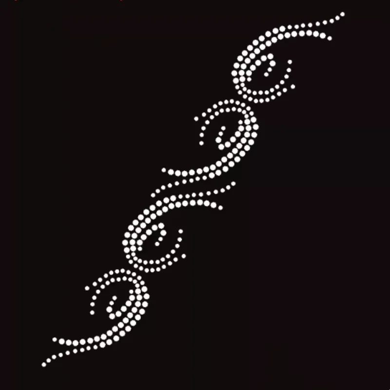 4PC/Lot Iron on Rhinestone Transfer Motifs Patches Pant Seam Decor Hot Fix Rhinestone Decorations for Clothing