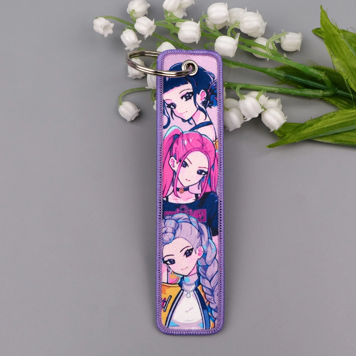 حلقة مفاتيح مطرزة للفتيات الجميلات وحوش زرقاء للدراجات النارية والسيارات وحقيبة الظهر وإكسسوارات سلسلة المفاتيح وهدايا عصرية للأصدقاء #2