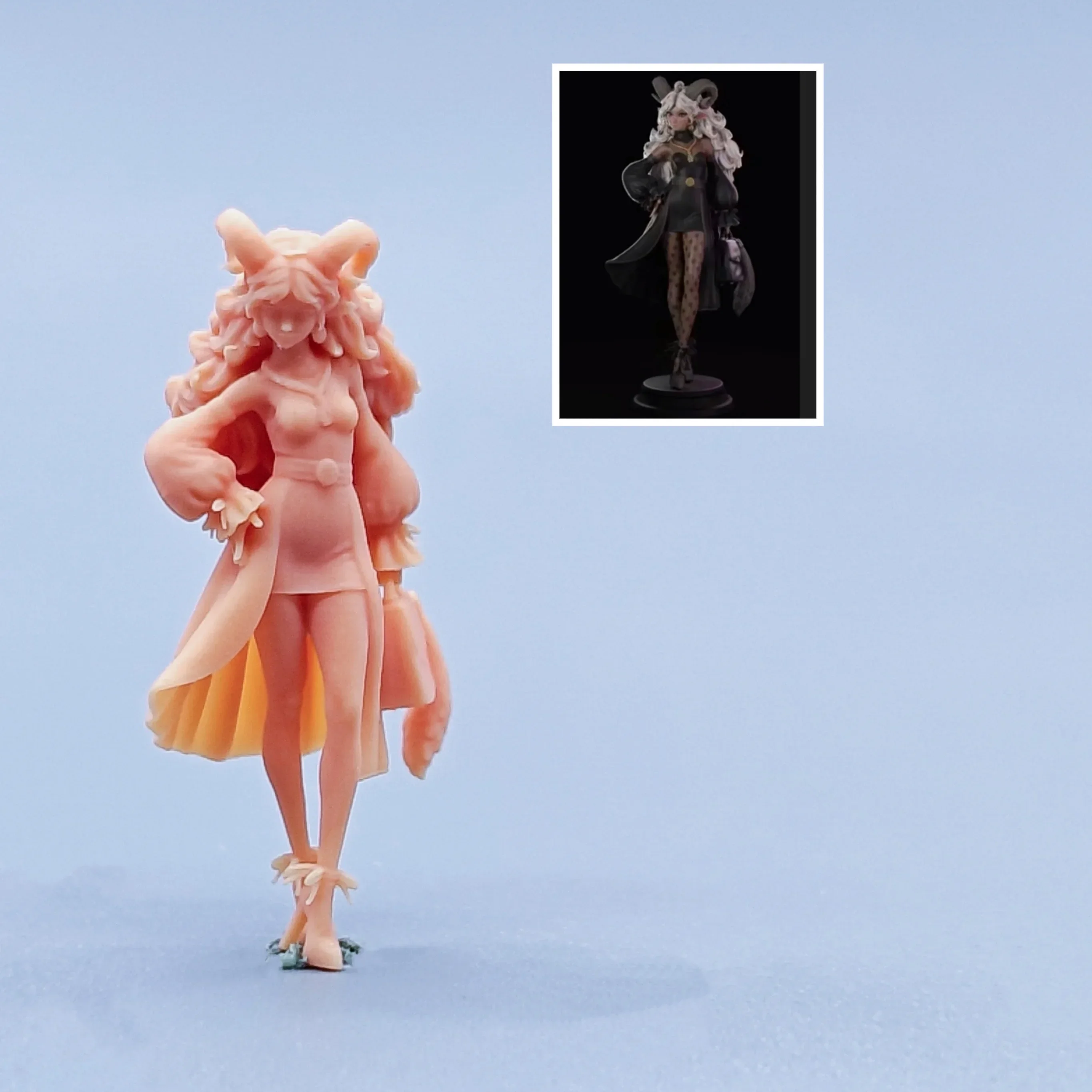 1/64 Figuren Maßstab Modell Harz Exquisite Miss Sheep Ungefärbte Miniaturen Diorama handbemalt C323
