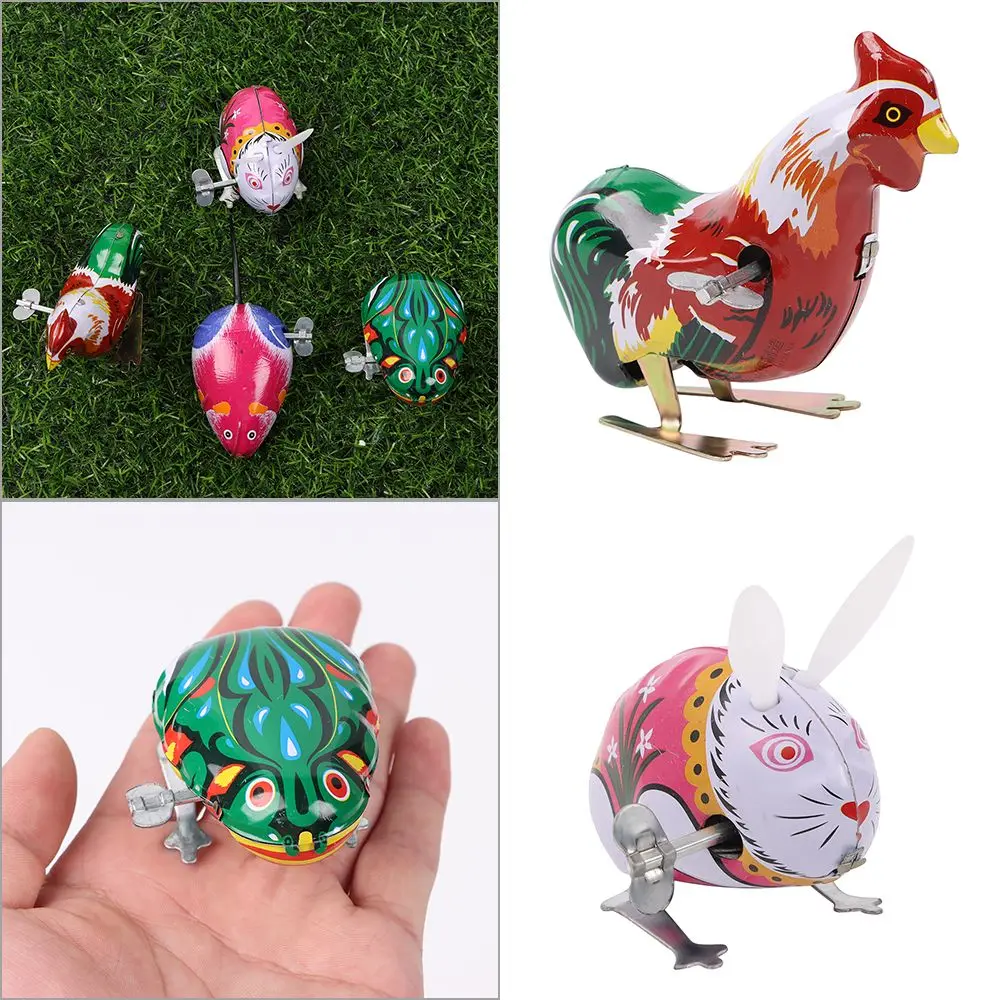 Funny Kid Gift Childhood Memory Clockwork Action Figures  Wind Up  Nostalgic  Jumping Iron Rabbit