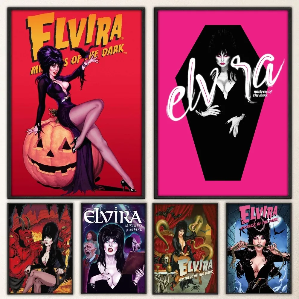 Film E-Elvira M-Mistress D-Dark Poster Prints Poster Wall Painting Bedroom Living Room Wall Bar Restaurant Sticker Small