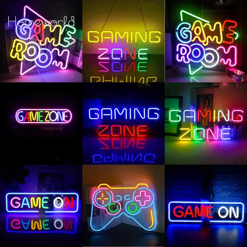 

Game Room Neon Signs For Wall Decor Room Decoration For Gaming Zone Party Bedroom Bar Club Colorful LED Lights Gift For Gamer