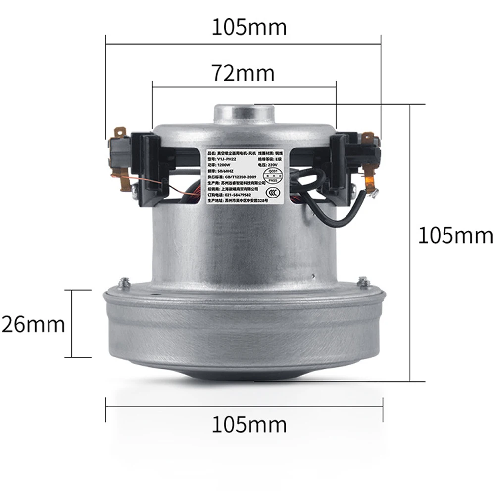 Micro Motor 1200W High Power Low Noise Vacuum Cleaner Fan Motor 50/60Hz 220V Vacuum Cleaner Motor for Midea Vacuum Accessories