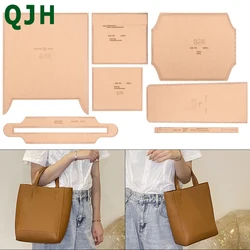 DIY Handmade Leather Craft Sewing Bucket Bag Tote Bag Handbag Commuter Bag Design and Manufacture Version Drawing Template Mold