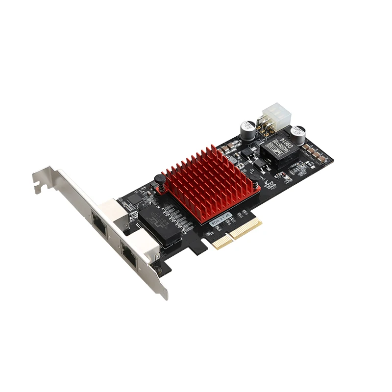 

PCIe 2-портовый гигабитный сетевой адаптер POE для устройства автоматизации зрения, серверный адаптер