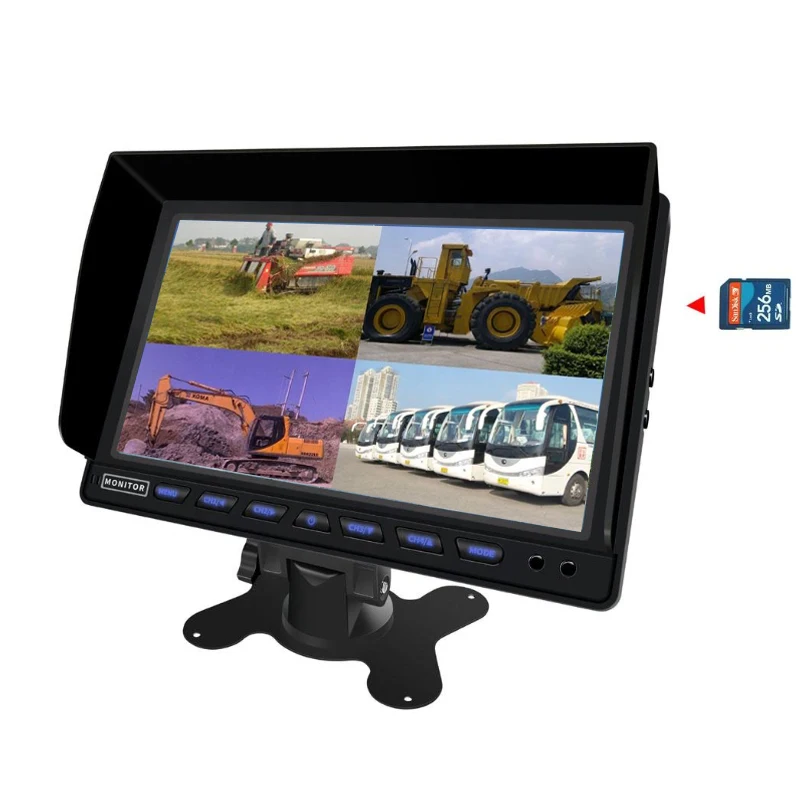 10,1 inch HD AHD back-upcamera met 4/8 kanalen Display Auto TFT LCD-scherm Stand Alone Truck Quad Monitor Bus Head-up Displays