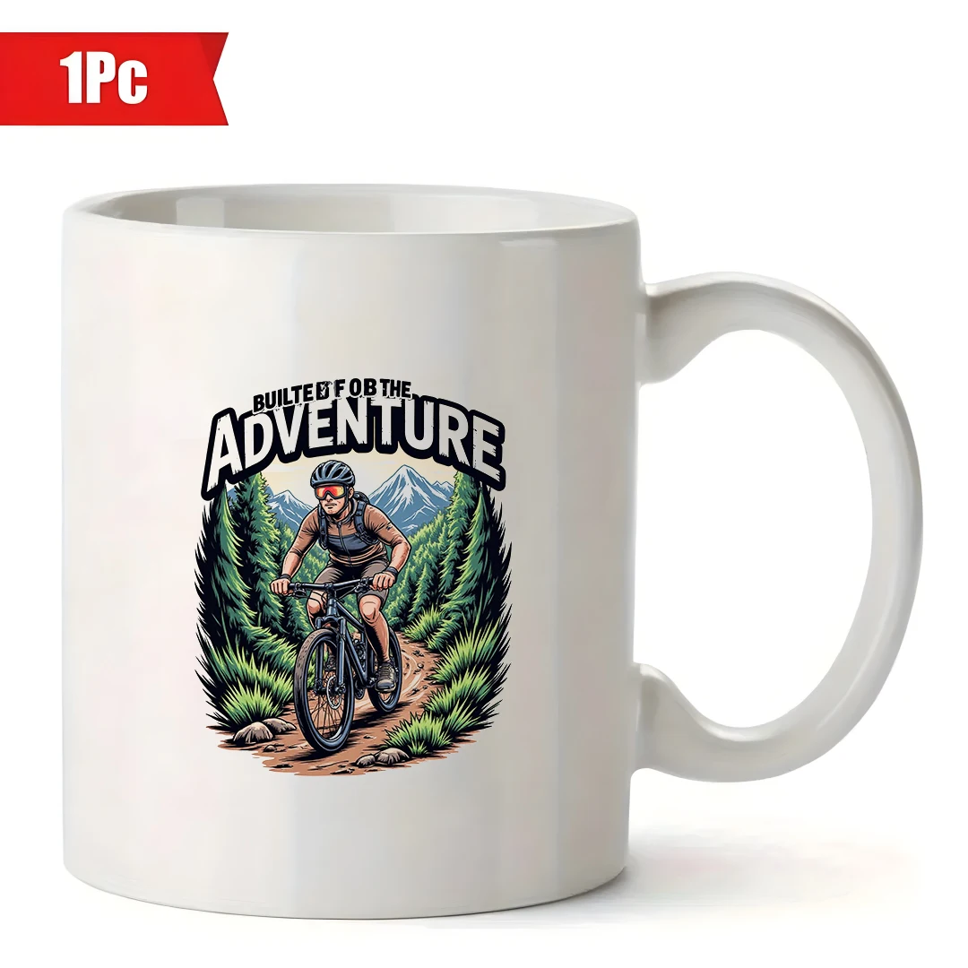 كوب بموضوع المغامرة سعة 11 أونصة + كوب ركوب الدراجات للأطفال على طراز الاستكشاف القديم هدية عيد الميلاد كوب السفر العائلي