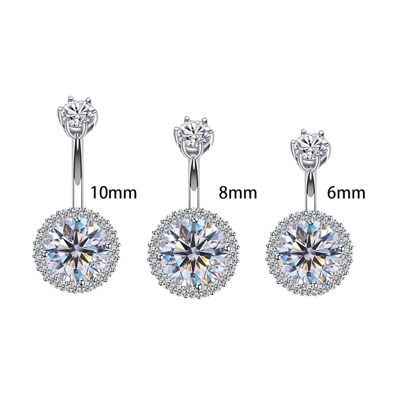 JICAI 925 Sterling Silver Belly Piercing Body เครื่องประดับรอบ Zircon แหวนสำหรับผู้หญิงขายส่ง Lot C1784