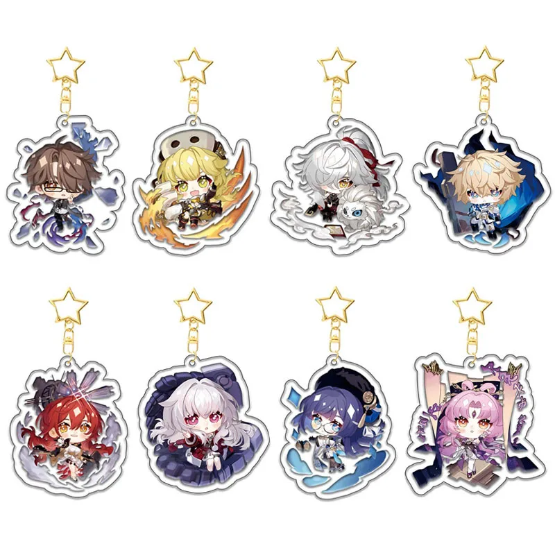 Anime Figure Honkai: Star Rail Acrylic key chain pendant game double-sided star chain fans' gift key ring