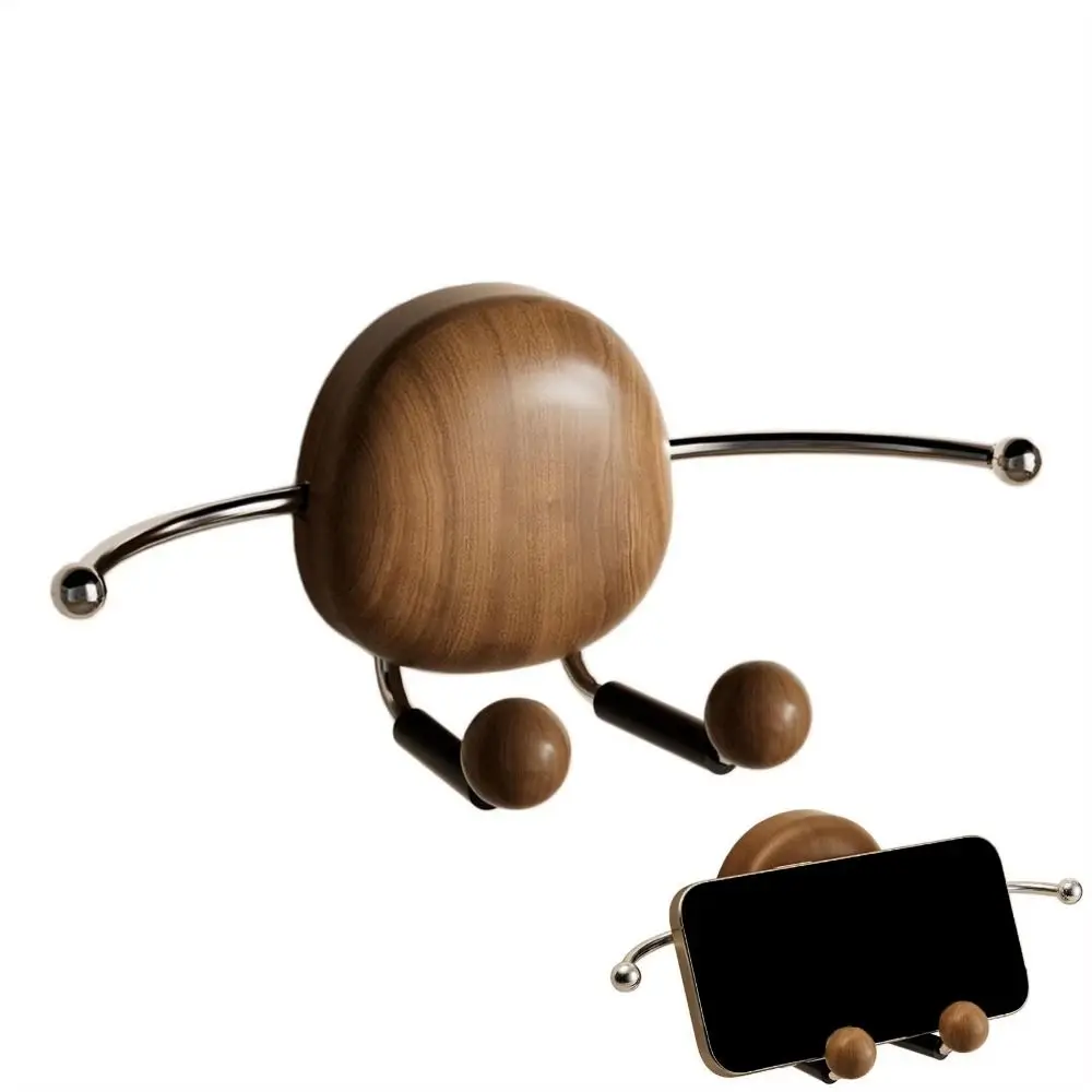 

Stainless Steel Wall Mounted Organizer with 4 Hooks Rustproof Suction Cup Hook Rack Traceless No Drilling Retro Phone Holder