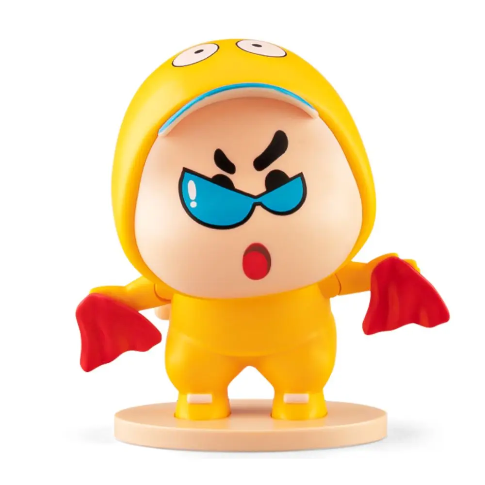 דמות ברווז צהוב קטן שעון תנועה צעצוע תנועה דמות ברווז קרטון חמוד אינטראקטיבי צעצוע מעלה רוח