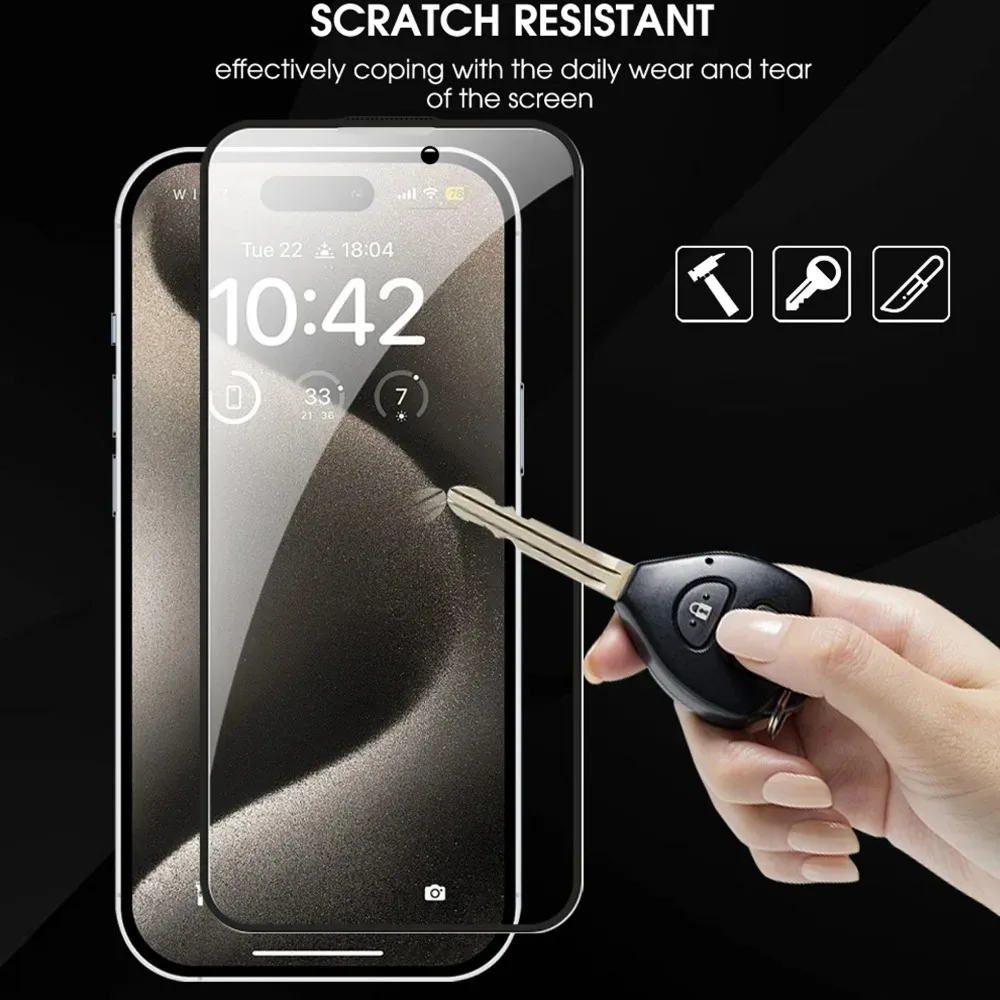 Película antiespía fácil de instalar sin polvo para IPhone 17 Pro Max HD protectores de pantalla de vidrio templado para IPhone 17 Air/16 Pro Max