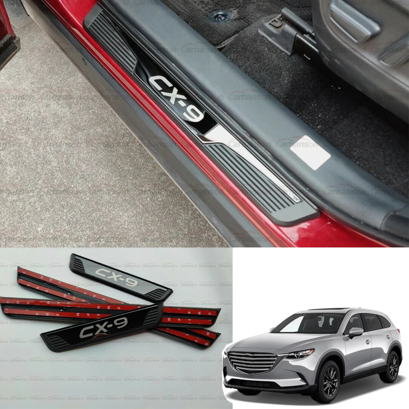 

Door Sill Pedal Car Scuff Plate For Mazda CX-9 CX9 2016 2018 2019 Protector Threshold Trim Auto Guard Cover Accessorie 2023 2024