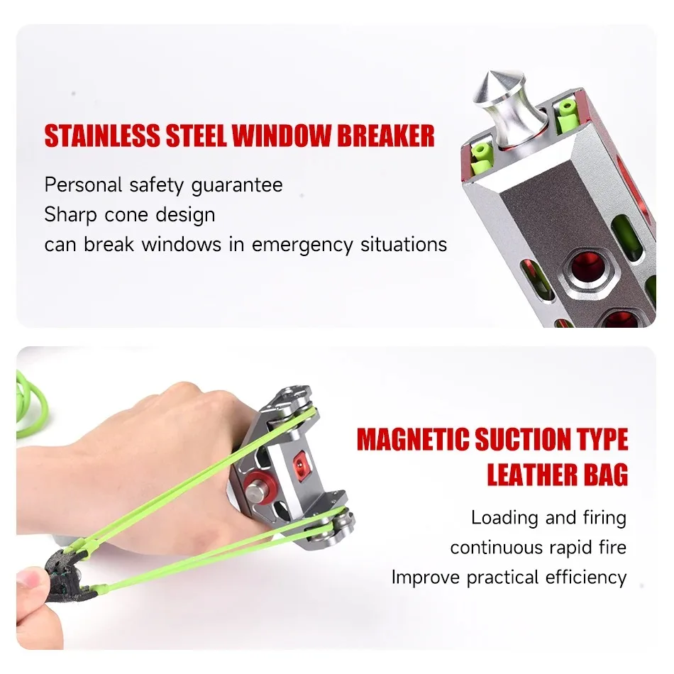 High-precision Aluminum Alloy Automatic Slingshot  Outdoor Hunting Entertainment Shooting Practice Slingshots and Accessories view 2