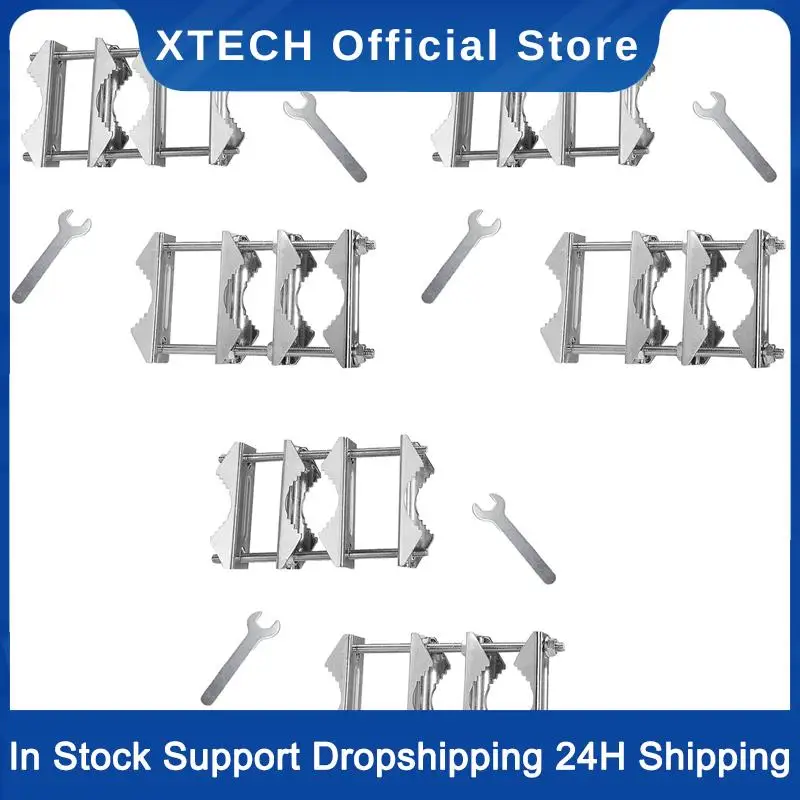 

XTECH 6 PCS Double Antenna Mast Clamp V Jaw Block With Bolts Mast To Mast Clamp,Patio Umbrella Holder Heavy Duty Pole To Pole
