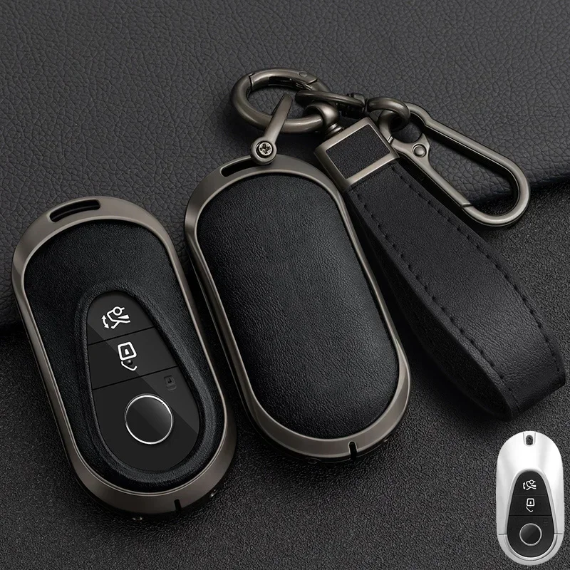 

Zinc Alloy+ Leather Car Key Case Cover For Mercedes Benz 2021+ C S Class W206 W223 S350 C200 C260 C300 S400 S450 S500