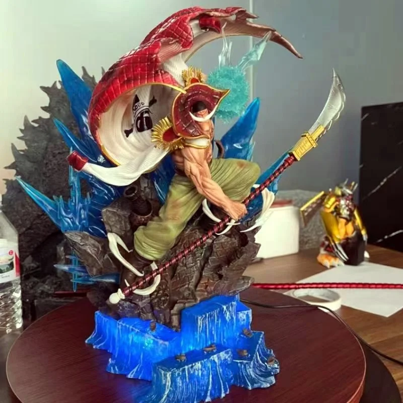 

One Piece 38cm Anime Figure Whitebeard Pirates Famous Naval Battle Scene Can Emit Light Peripheral Pvc Model Desktop Gifts Toys