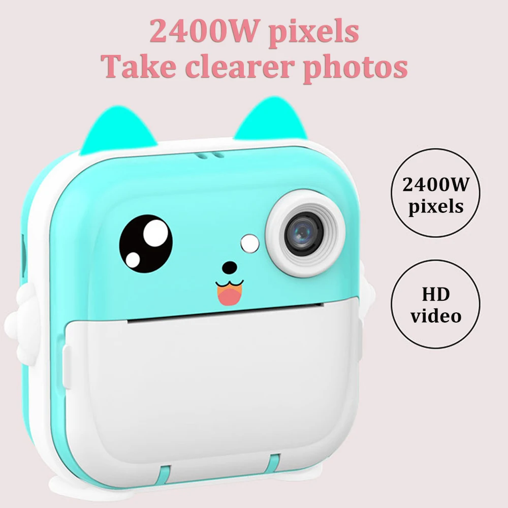 Kids Digital Photo Camera with Thermal Printer Child Camera Instant Print Video Recording Take Pictures Girl Boy Birthday Gifts