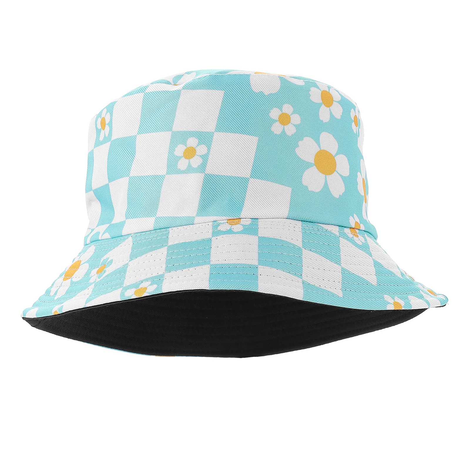 

Polyester Women Bucket Hats Summer Aesthetic Sun Hat 56-58cm Head Circumference Double Side Crochet Brim Travel Gardening