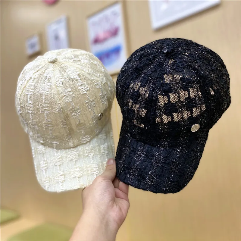 2022 Lace Baseball Cap Summer Ladies Small Fresh Breathable Thin Peaked Cap Tide Brand Face Small Fashion All-match Mesh Sun Hat