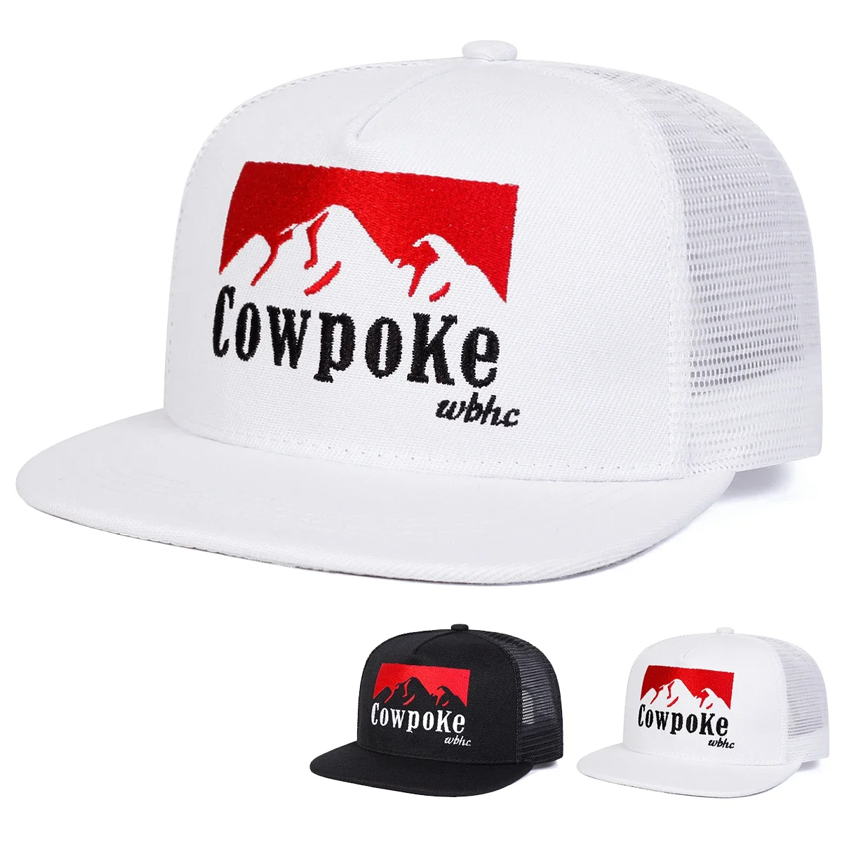 Unisex COWPOKE Embroidery Hip-hop Net Hats Spring Summer Out