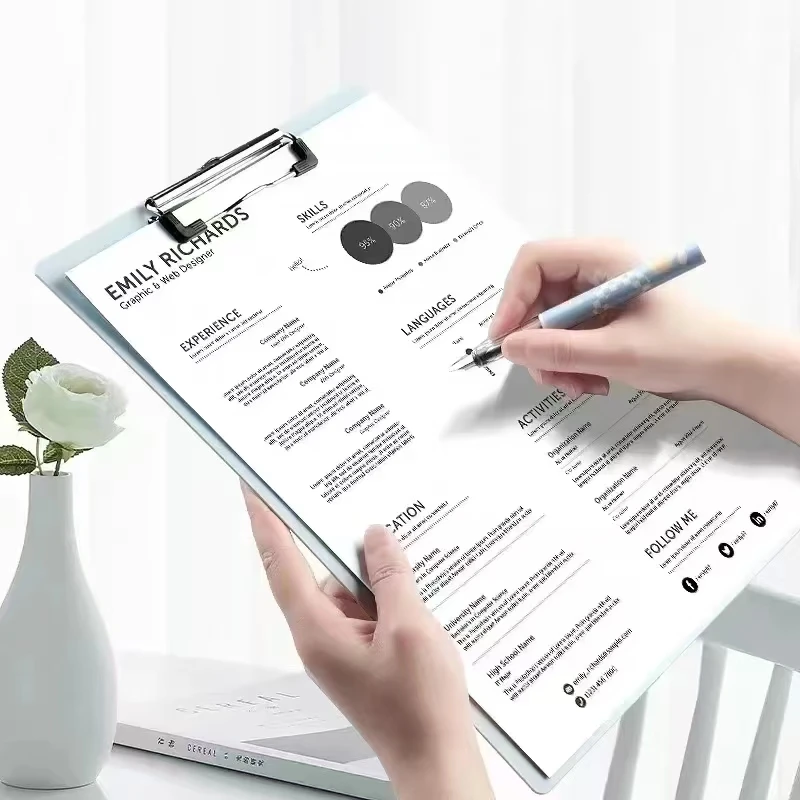 A4 Waterproof Clipboard Writing Pad File Folder Document Holder School Supply