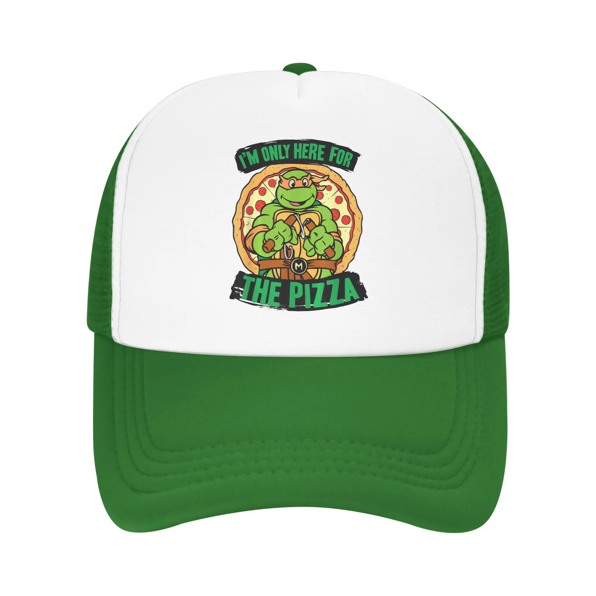 Ninja Turtles Here for Pizza Trucker Caps Unisex Casual Dad Hat Sonnenhüte Trucker Cap Snapback Caps Mesh Baseball Caps