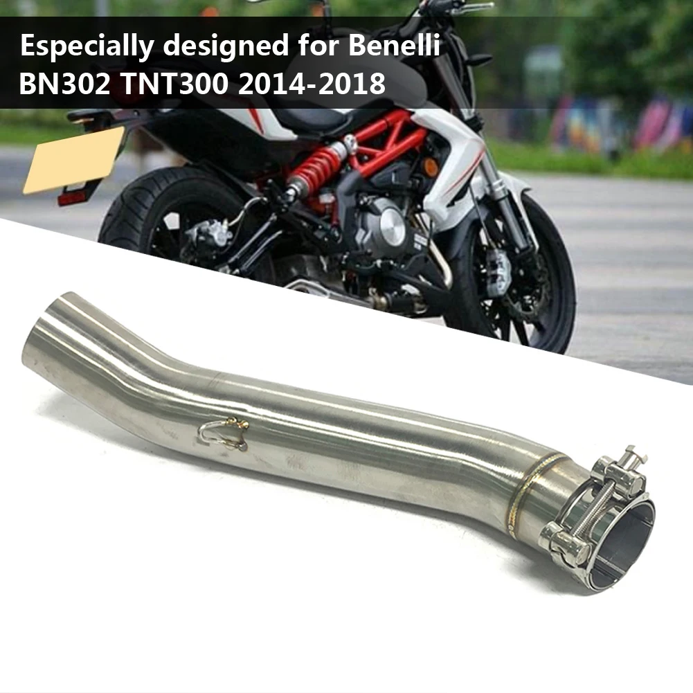 Para Benelli BN302 TNT300 tubo de enlace medio de Escape 2014-2018 51mm tubo de Escape de motocicleta BN302 Escape Moto tubo de conexión medio