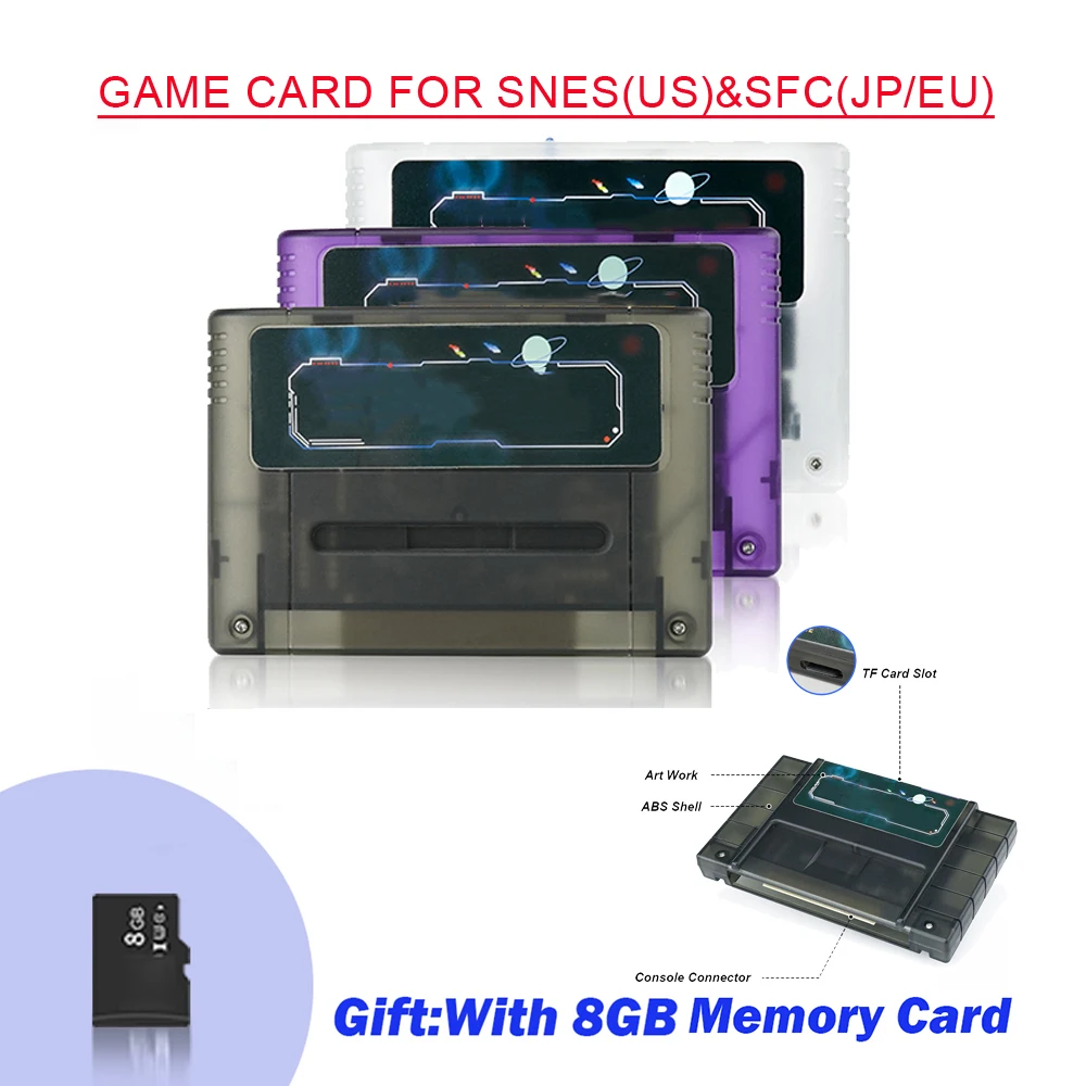 

3000 In 1 V1.0 Retro Cassette Games Card For SNES/SFC Cartridge For Super Famicom/Super Nintendo Console With 8GB TF Card