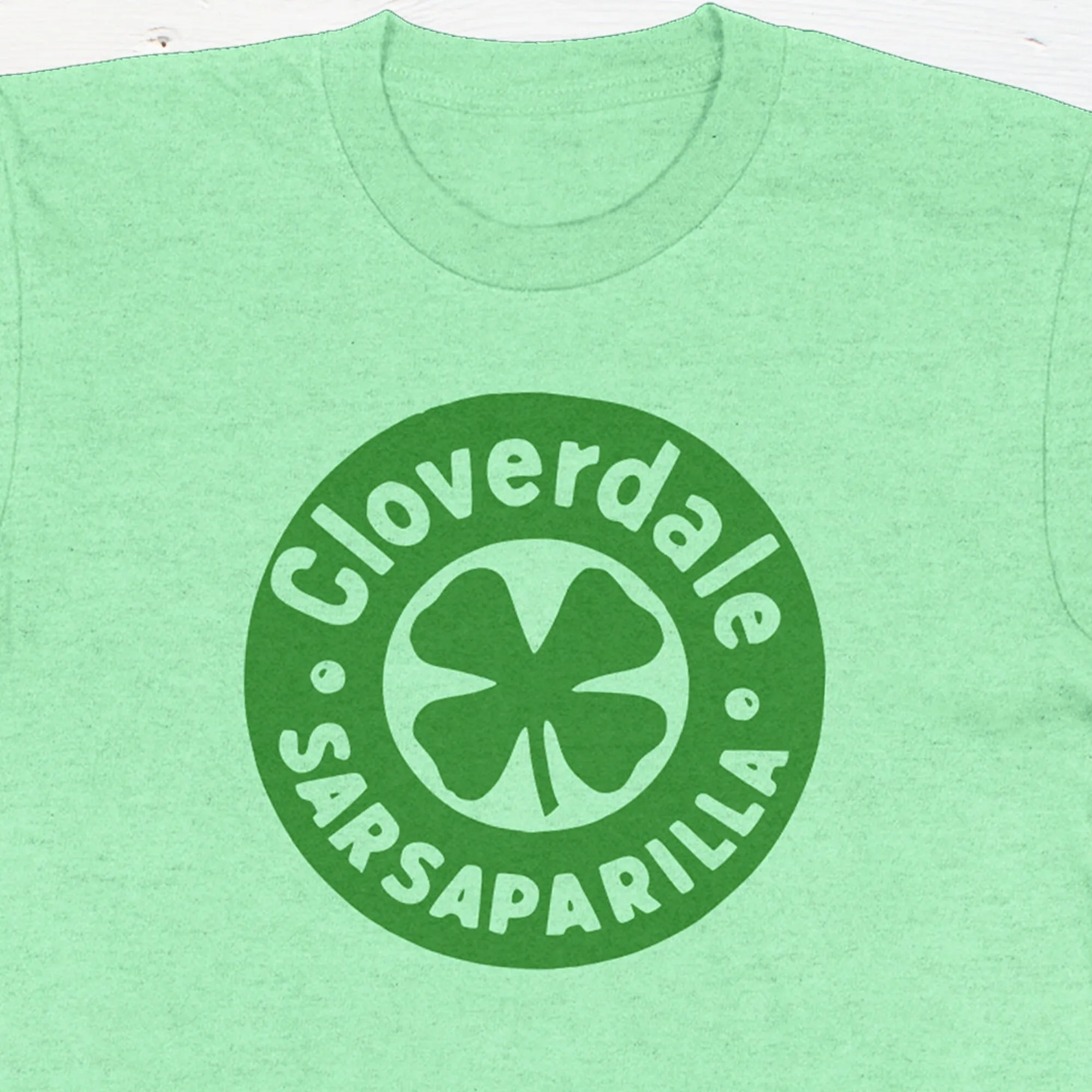 Vintage Soda Pop Bottle Cap Cloverdale Sarsaparilla Vintage Bottle Cap Tshirt Retro Four Leaf Clover Americana Fifties Root Beer