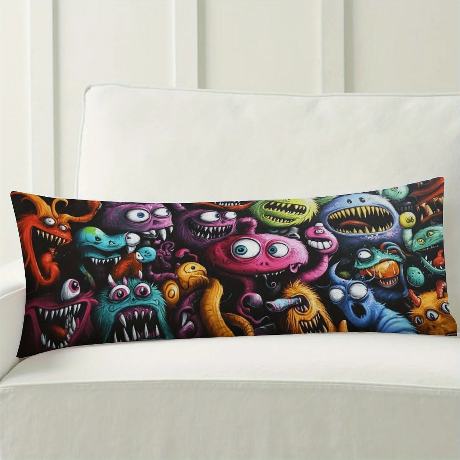 Multi-Color Bio-Themed Pillowcase, Fashionable Plush Long Bed Pillowcase, Soft Double-Sided Printed Large Pillowcase, Suitable f