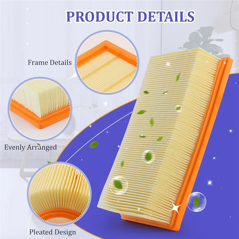 A02V-Flat Pleated Filter Kit For Gas 35 L, M SFC, AFC Professional Vacuum Cleaner