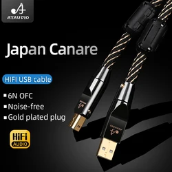 HIFI kabel USB OTG rodzaj USB A do B kabel USB 6N OFC typ C do typu B dekoder kabla Audio karta dźwiękowa DAC A-B tarcza kabel USB