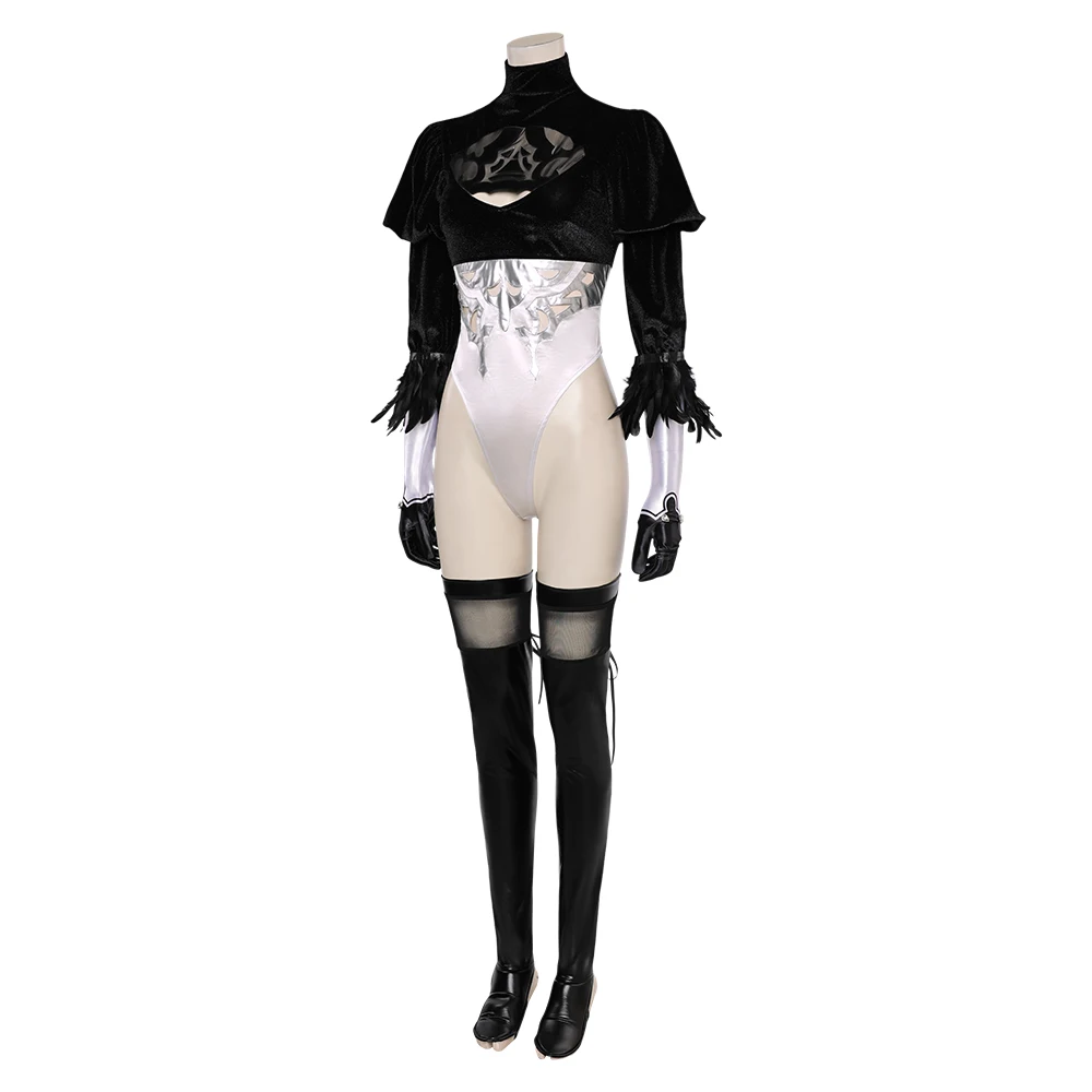 Spiel nier cos Automaten Yorha 2b Cosplay Kostüm Outfits Fantasy Overall für Mädchen Rollenspiel Halloween Karneval Anzug Zubehör