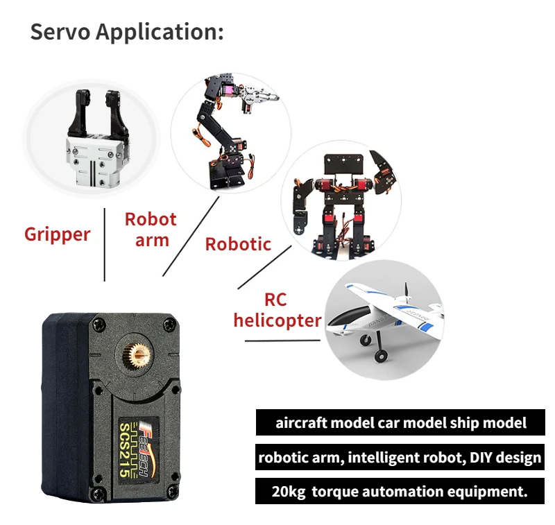 Feetech 19kg Serial Control BUS Ttl Servo Emo Robot Vacuum Robot Roborock Servo Factory SCS225