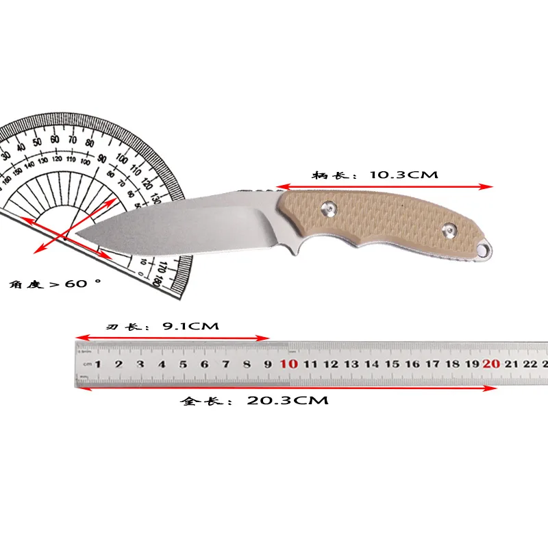 Gift collection DC53 steel G10 handle outdoor integrated keel outdoor portable survival fishing household fruit EDC knife