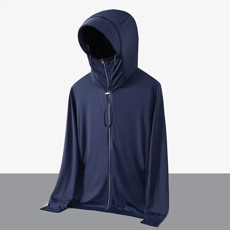 Men's Summer New Ultra-light Thin Sun Protection Clothing Ice Silk Fishing Outdoor Cycling UV Protection Jacket Loose Fit Lon...