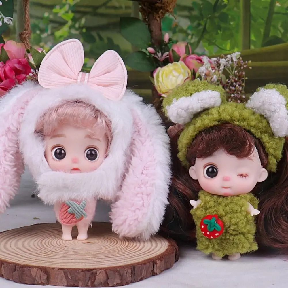 

Beautiful 10cm Dress Up Toys Princess Safety Cute Princess Toy Rabbit Ear Bear Clothes Movable Joint Doll Babies