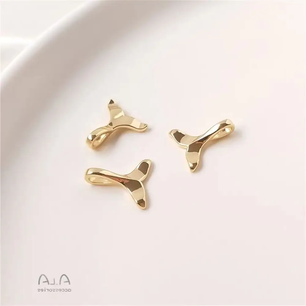 

14K Gold Plated Whale Mermaid Tail Pendant DIY hand bracelet Clavicle necklace earrings pendant accessories