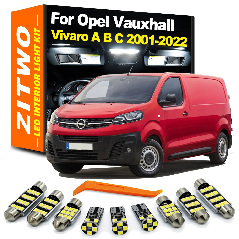 ZITWO LED Interior Light Kit For Opel Vauxhall Vivaro A B C 2001- 2014 2015 2016 2017 2018 2019 2020 2021 2022 LED Bulb Canbus