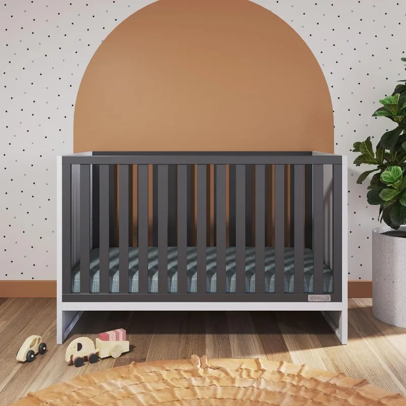 Crib and Dresser Nursery Set, 2-Piece, Includes 3-in-1 Convertible Crib and Horizontal Dresser