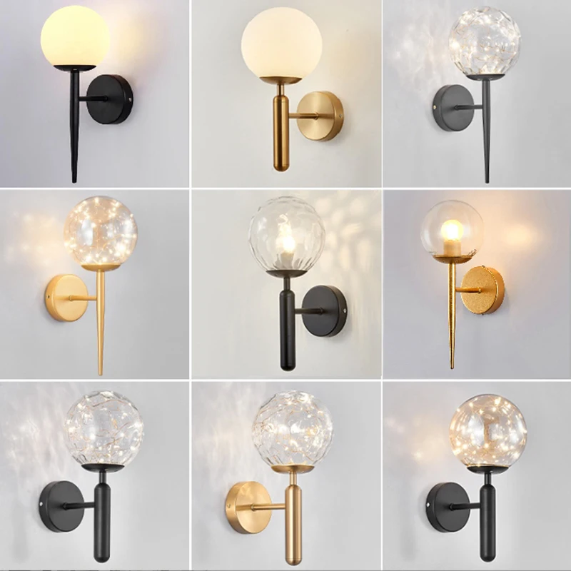 

Modern Nordic Sconce Wall Light Living Bedroom Bedside Foyer LED Lighting Aisle Corridor Home Indoor Decor Wall Lamp