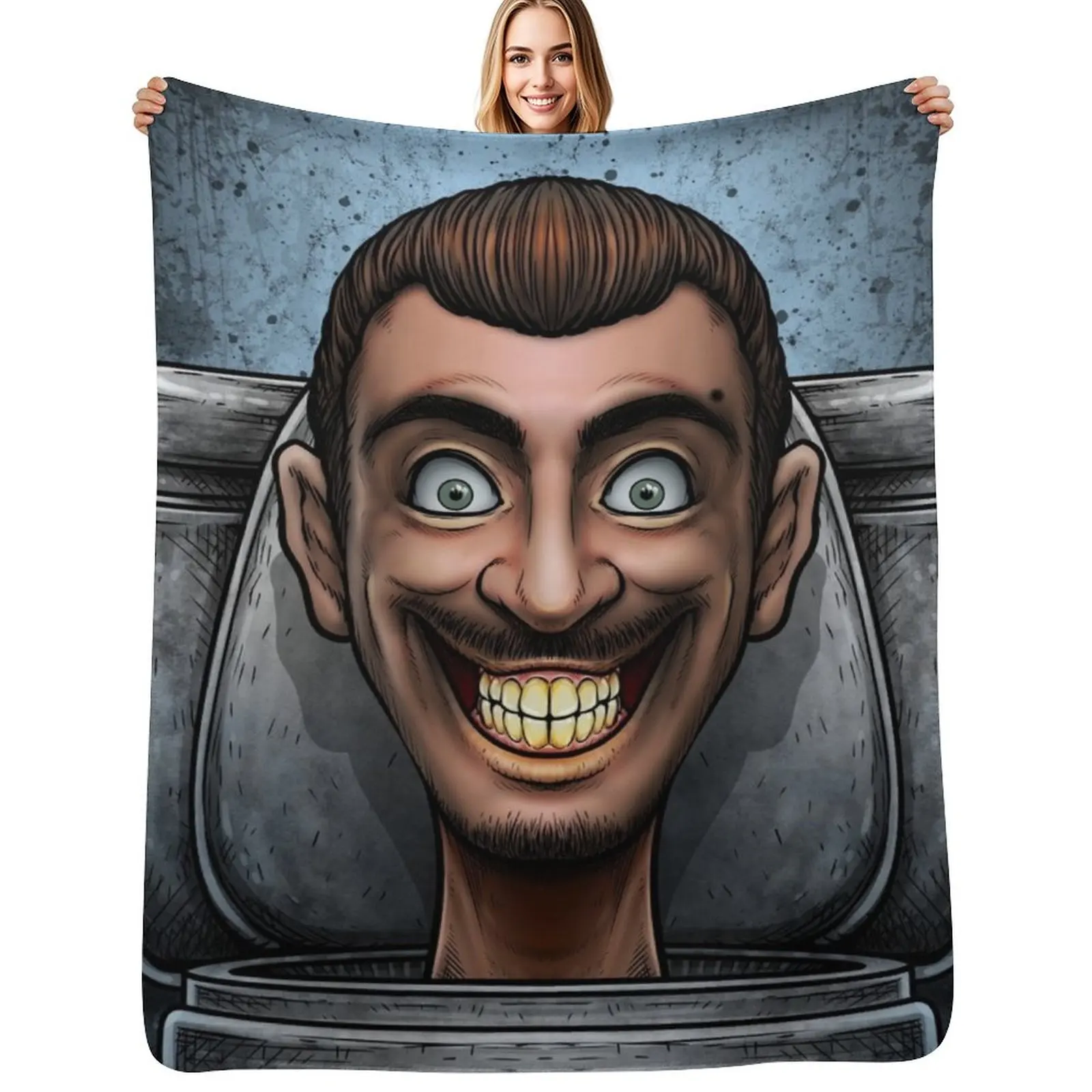 Skibidi toilet Throw Blanket Warm Flannel Blanket for Couch Chair Bedroom
