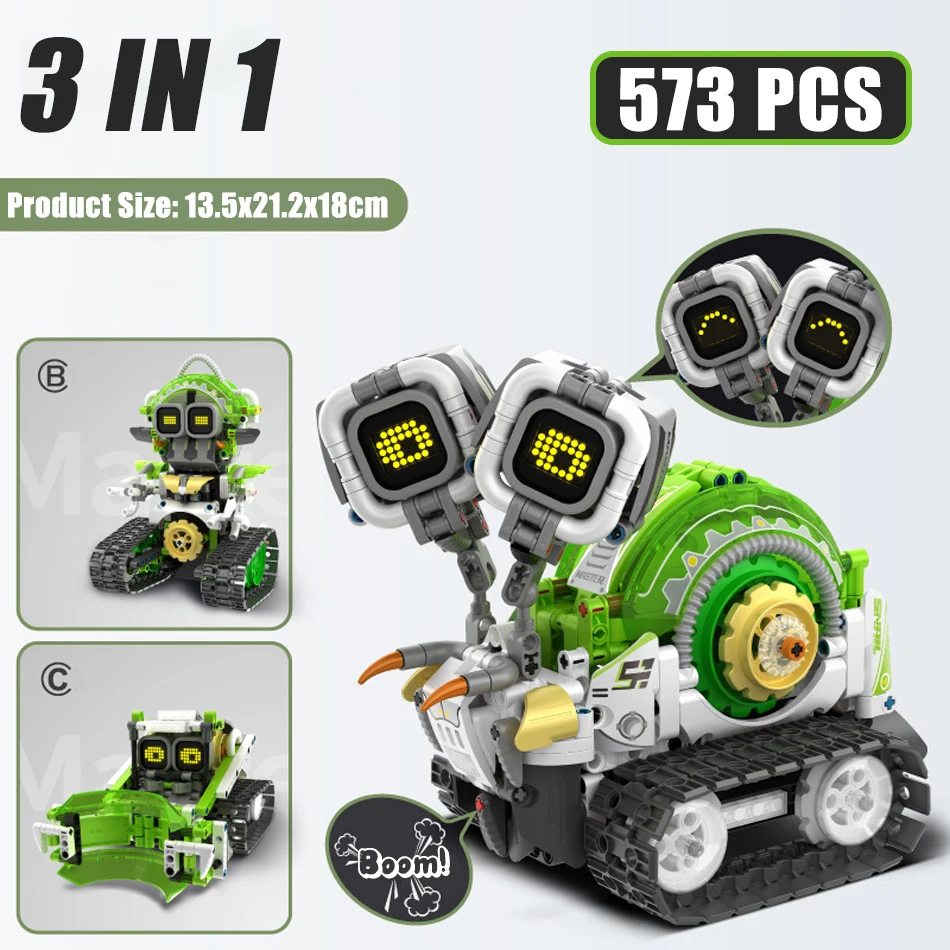 

City 3 IN 1 Technical RC Robot Mechanical Snail Building Blocks APP Remote Control Assembly DIY Bricks Toys Kids Birthday Gifts