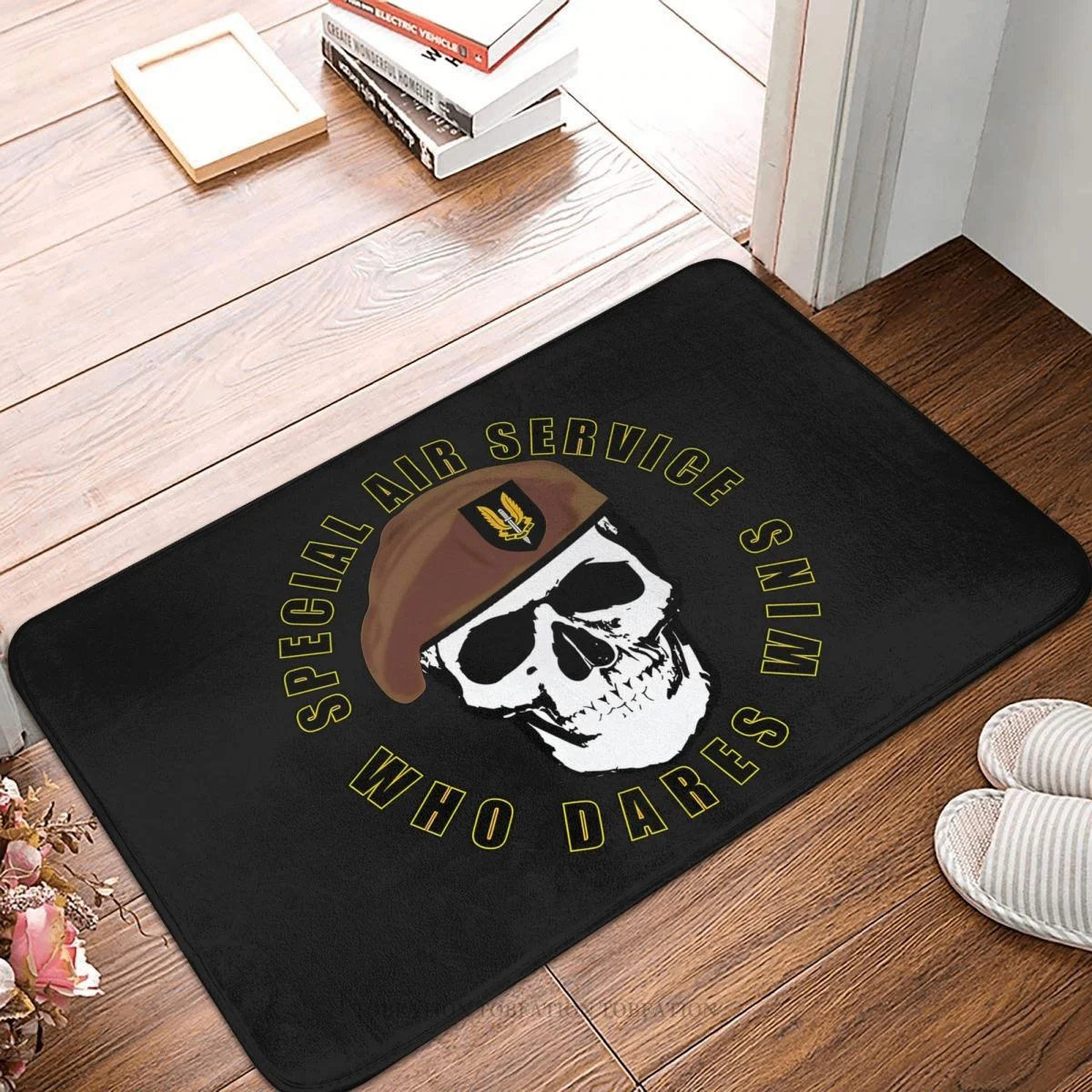 Kitchen Non-Slip Carpet SAS Skull Special Air Service Flannel Mat Welcome Doormat Home Decoration Rug