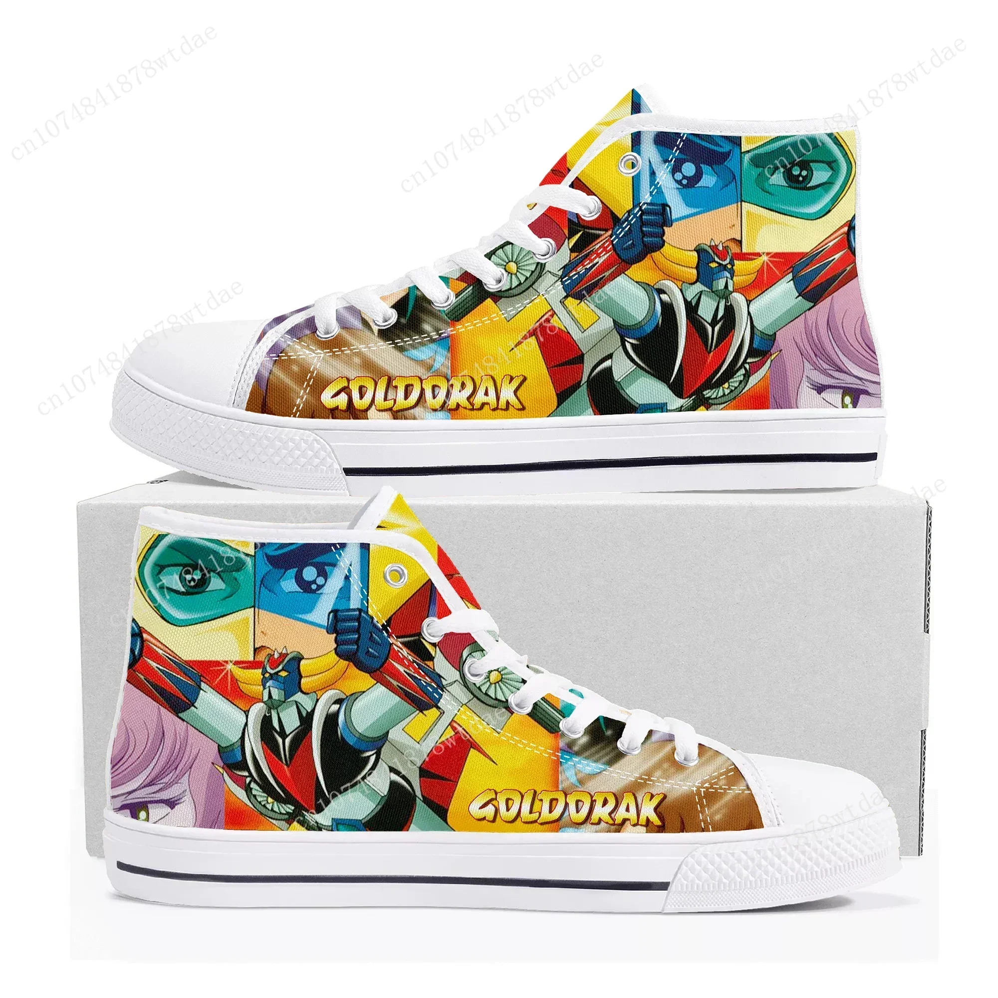 UFO Robot Goldrake Grendizer High Top Sneakers Mens Womens High Quality Canvas Sneaker Comics Couple Customized Shoes