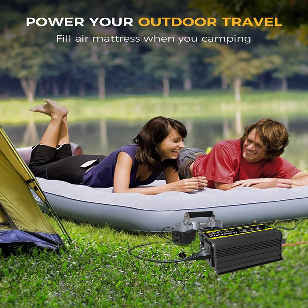 

DC 12V To AC 110/220V Intelligent Power Inverter Dual USB Car Voltage Transformer 3000W Vehicle Smart Inverter for RV Caravan