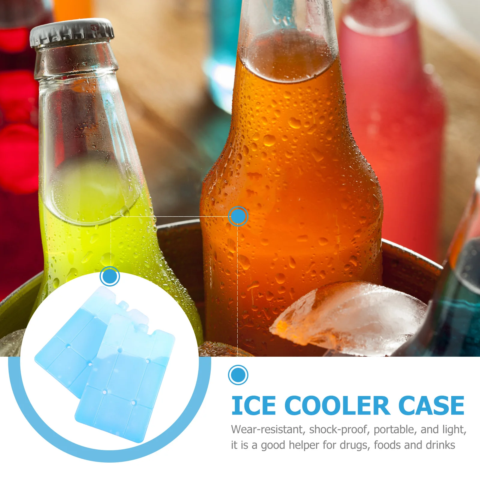 

2Pcs Portable Ice Cooling Case Hdpe Material Reusable for Breast Milk Food Storage Cooler Ice Box for Lunch Boxes