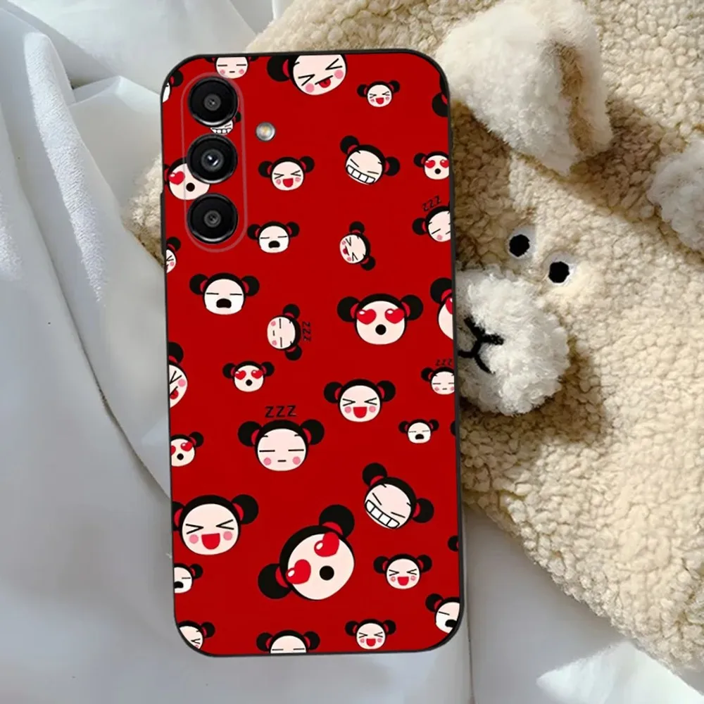 P-Pucca And Cute G-garu Phone Case For Samsung S24,23,22,30,21,10,9,Ultra,Plus,Lite,FE,5G Black Soft Case