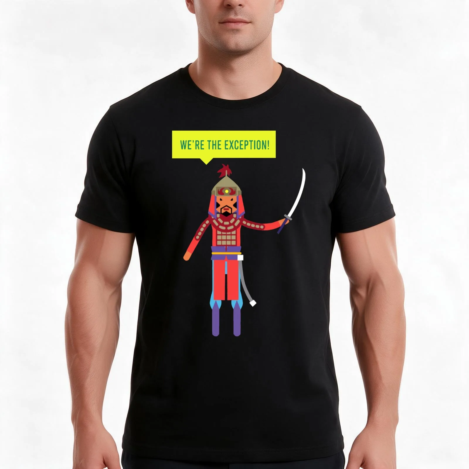 Crash Course Mongols We're the Exception T-Shirt, Summer Casual Cotton Tee, Oversized Streetwear Tops, Vintage Graphic Print